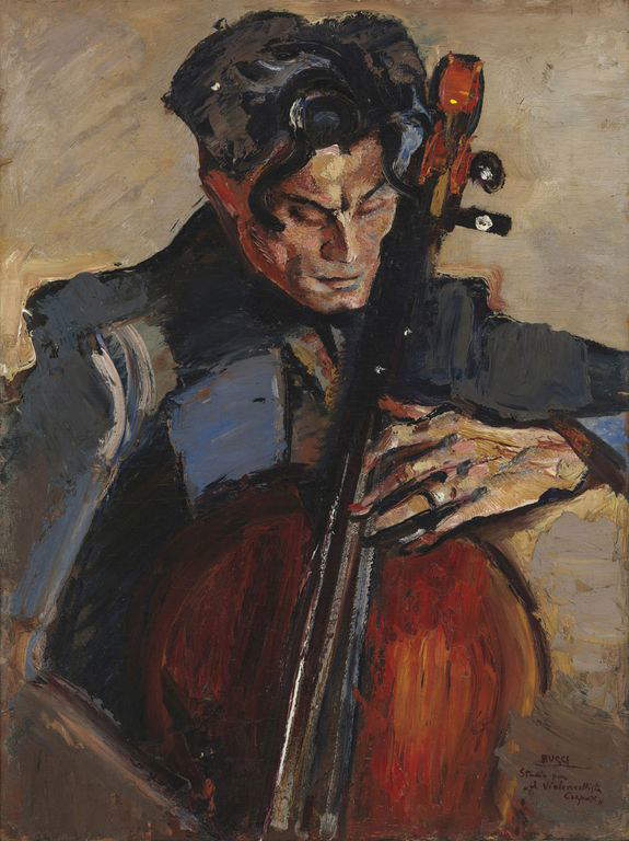 Anselmo Bucci, Studio per il violoncellista Crepax (1934; olio su tavola, 80 x 60 cm; Collezione privata) Anselmo Bucci, Studio per il violoncellista Crepax (1934; olio su tavola, 80 x 60 cm; Collezione privata)