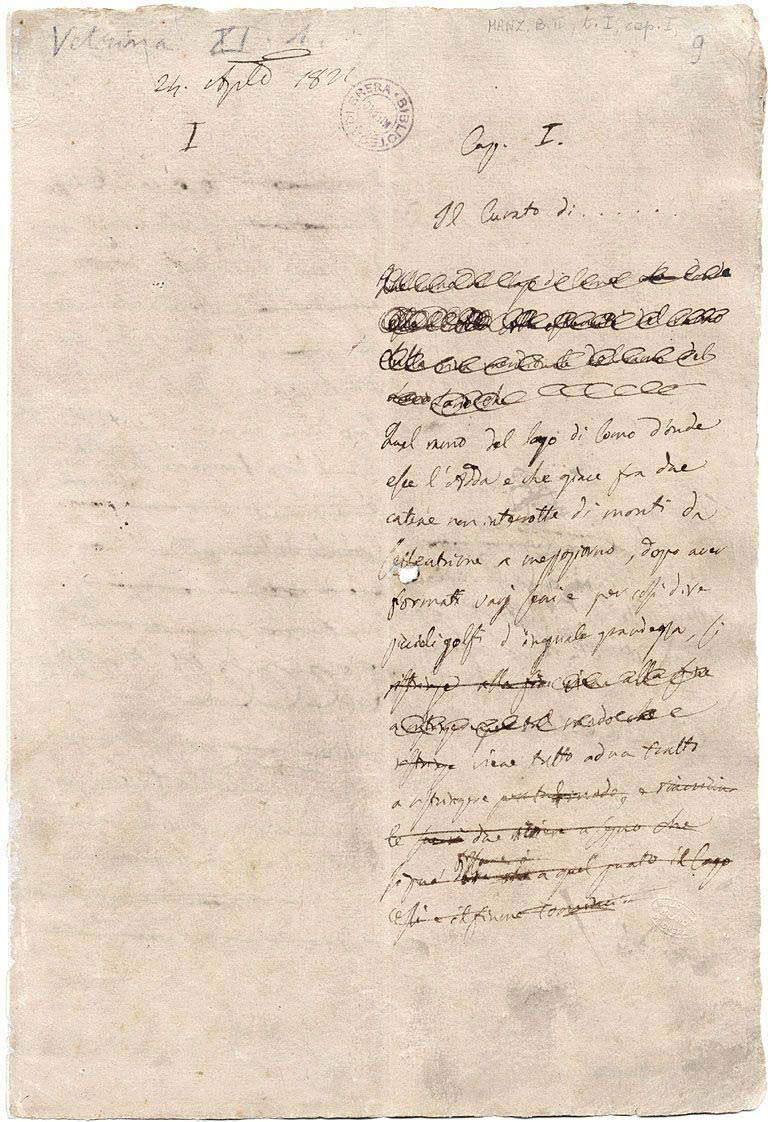 Manz.B.II, manuscrito con el primer borrador de I promessi sposi Manz.B.II, manuscrito con el primer borrador de I promessi sposi