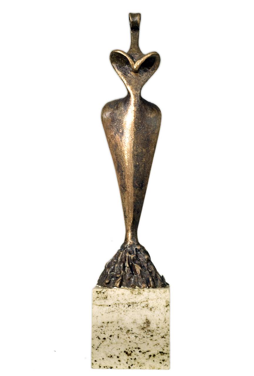 Albert Friscia, Weibliche Figur (um 1950-1960; Bronze, Höhe 18 cm; Potenza, Nationalbibliothek)