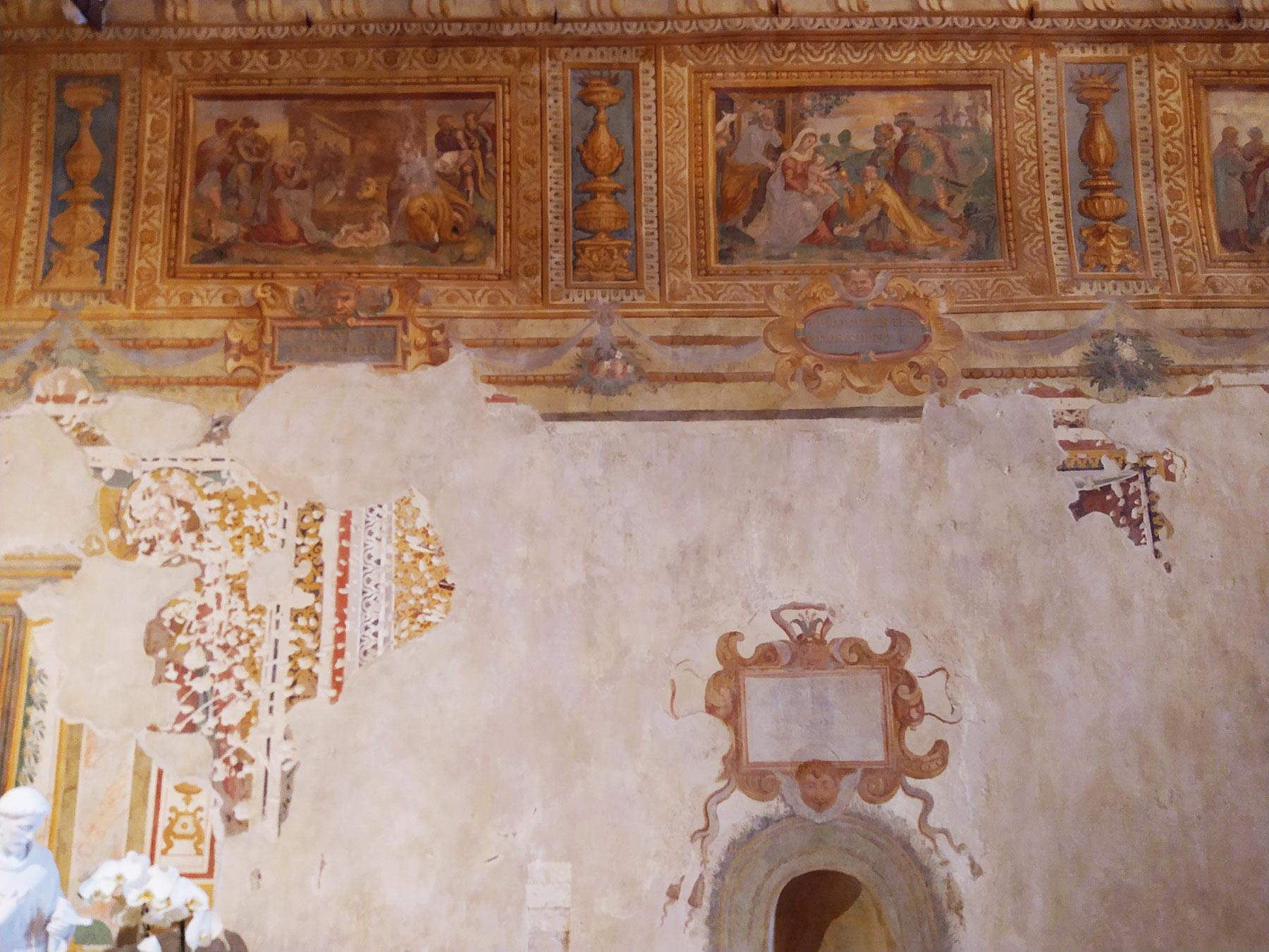 Deux des panneaux avec des histoires de la Vierge Deux des panneaux avec des histoires de la Vierge