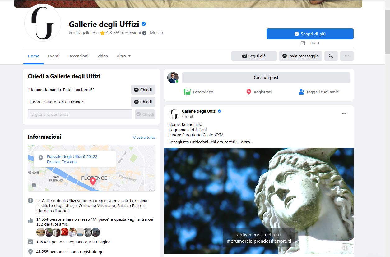 Uffizien auf Facebook