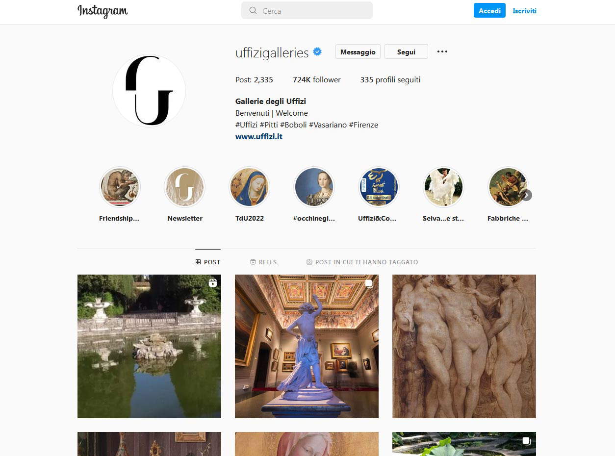 Uffizien auf Instagram