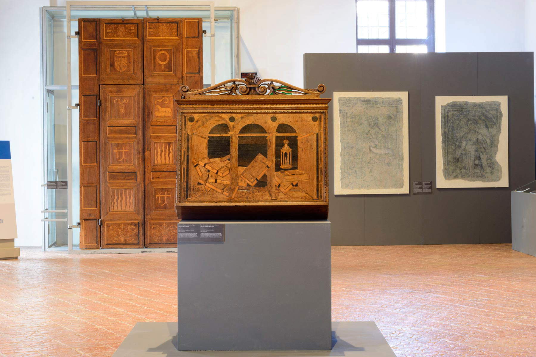 Aufbau der Ausstellung Federico da Montefeltro und Gubbio. Da ist unser ganzes Herz und unsere ganze Seele Aufbau der Ausstellung Federico da Montefeltro und Gubbio. Da ist unser ganzes Herz und unsere ganze Seele