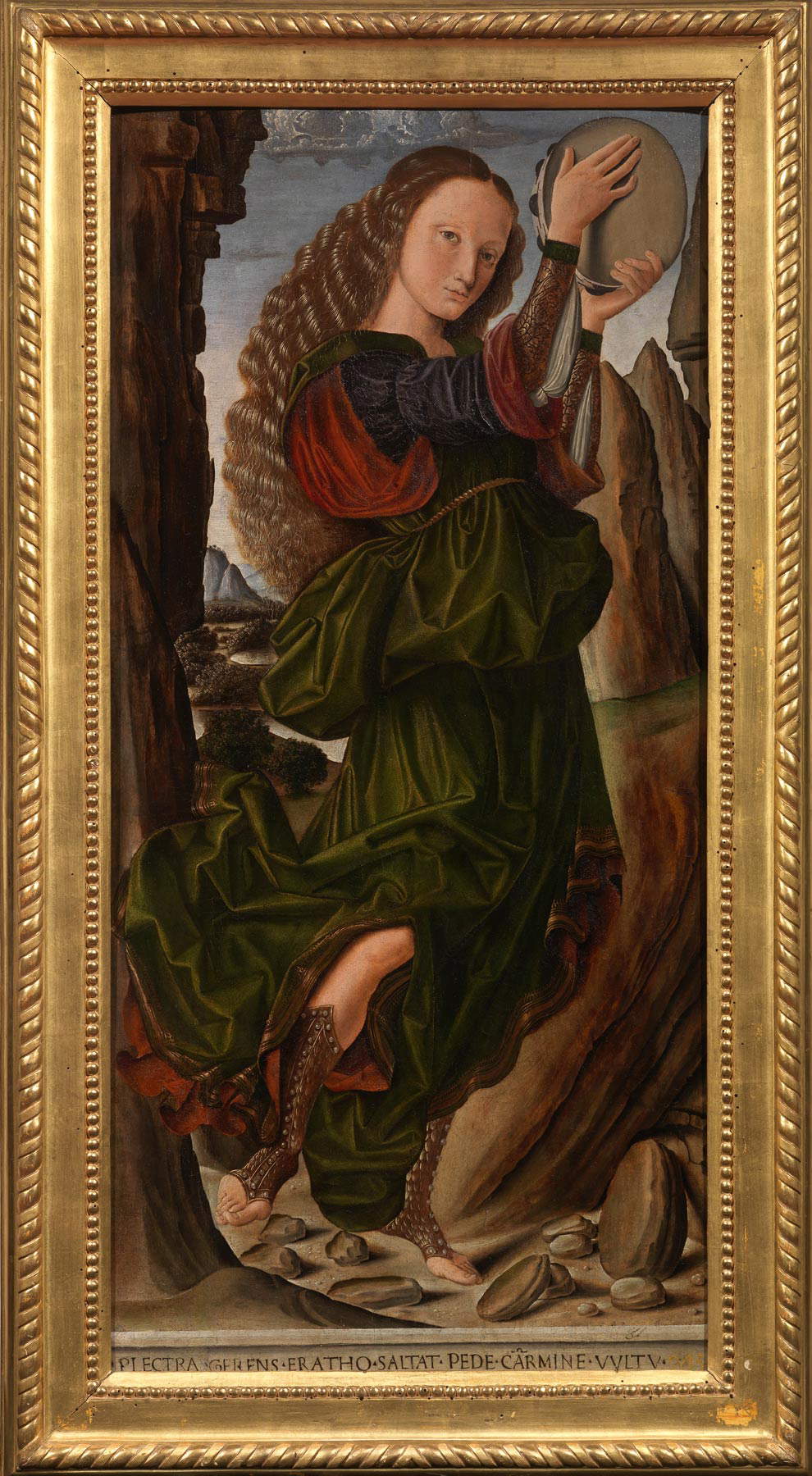 Giovanni Santi, Erato (1480; Öl auf Tafel, 82 x 39 cm; Florenz, Palazzo Corsini) Giovanni Santi, Erato (1480; Öl auf Tafel, 82 x 39 cm; Florenz, Palazzo Corsini)