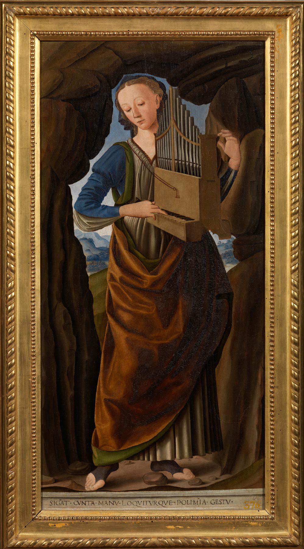 Giovanni Santi, Polyhymnia (1480; Öl auf Tafel, 82 x 39 cm; Florenz, Palazzo Corsini) Giovanni Santi, Polyhymnia (1480; Öl auf Tafel, 82 x 39 cm; Florenz, Palazzo Corsini)