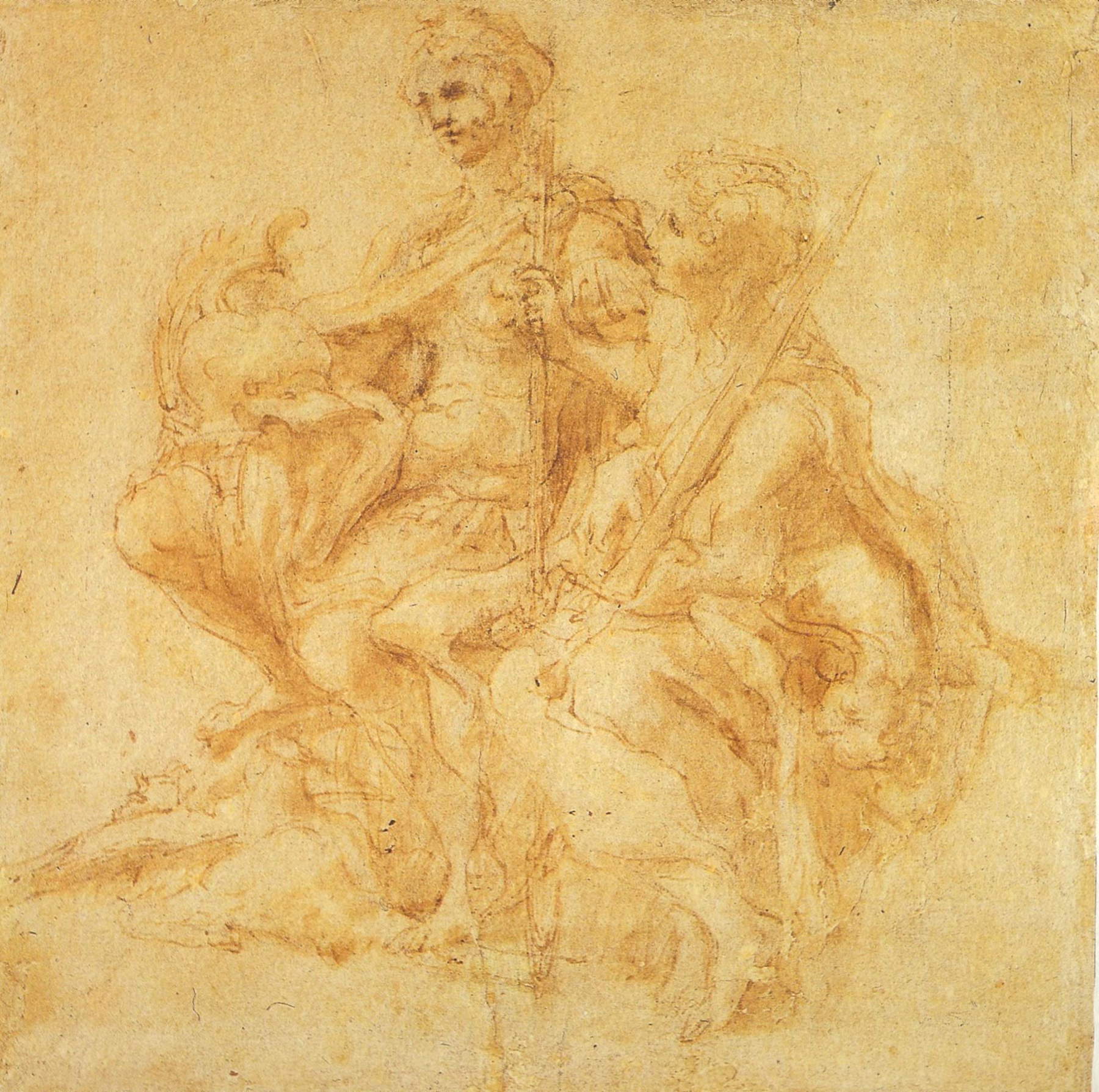 Antonio Allegri dit Le Corrège, Dessin pour l'Allégorie de la vertu (161 x 56 mm ; New York, Collection Robert et Bertina Suida Manning) Antonio Allegri dit Le Corrège, Dessin pour l'Allégorie de la vertu (161 x 56 mm ; New York, Collection Robert et Bertina Suida Manning)