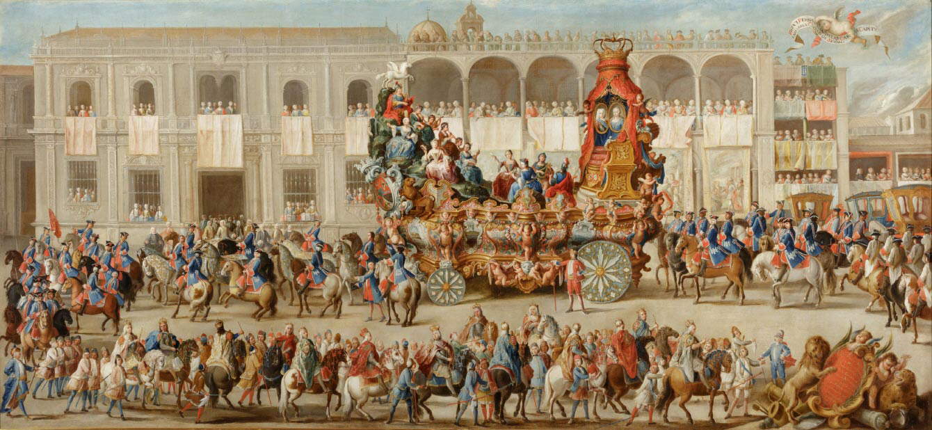 Domingo Mart&iacute;nez, Chariot du Parnasse (vers 1748-1749 ; huile sur toile ; Séville, Museo de Bellas Artes)
