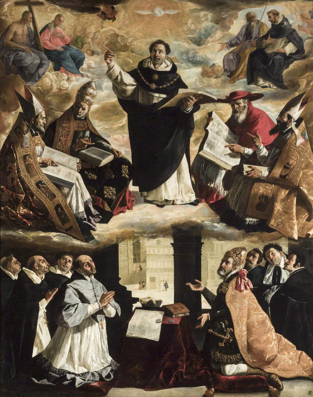 Francisco de Zurbar&aacute;n, Apothéose de saint Thomas d'Aquin (1631 ; huile sur toile ; Séville, Museo de Bellas Artes)