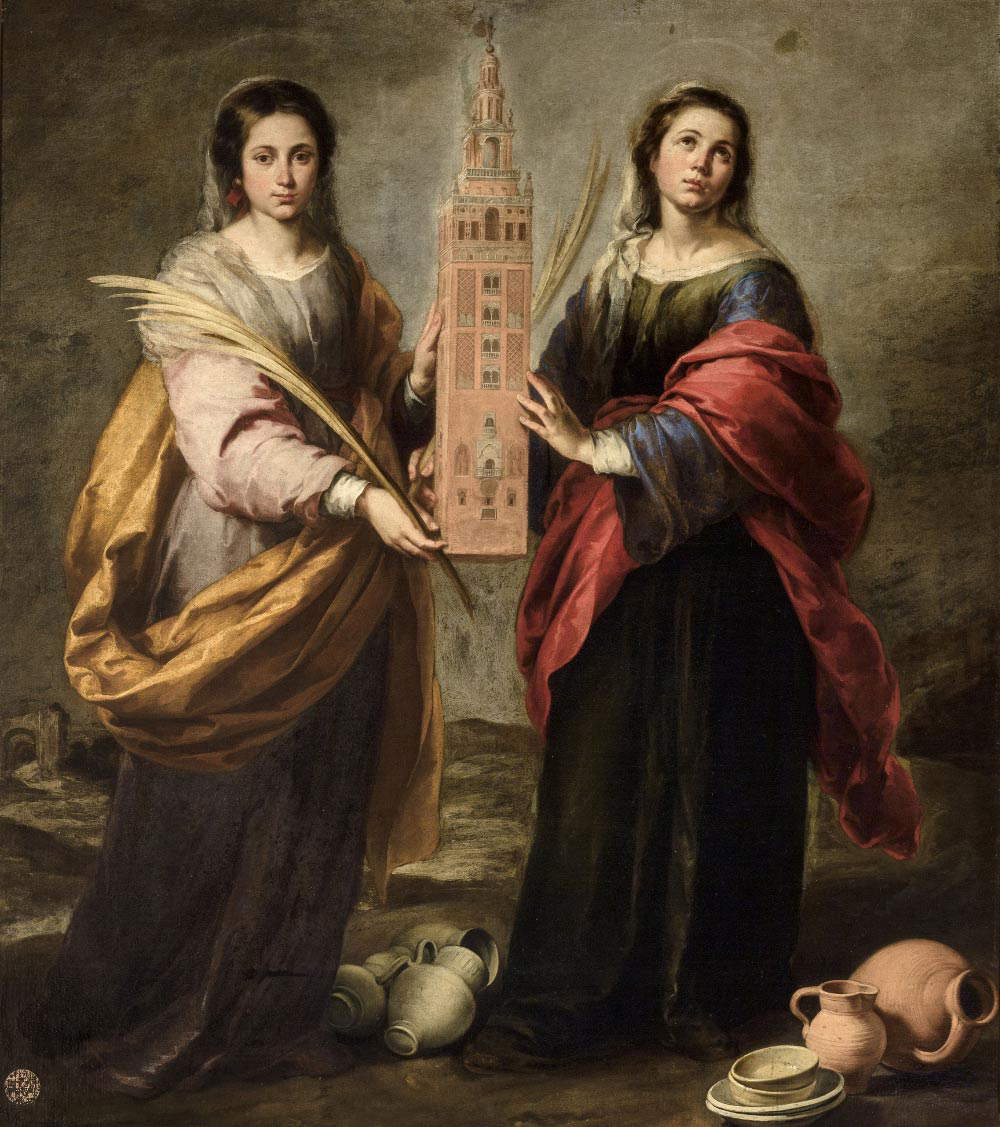 Bartolom&eacute; Esteban Murillo, Sainte Justa et Sainte Rufina (1665-1666 ; huile sur toile ; S&eacute;ville, Museo de Bellas Artes)
