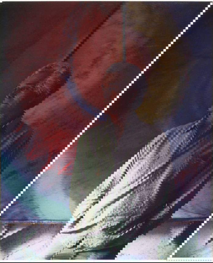 Guido Strazza nel suo studio del Testaccio a Roma (1989). Foto Archivio Guido Strazza