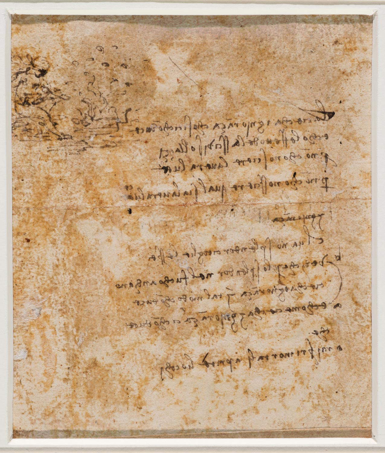 Leonardo da Vinci, Estudios de la musculatura de los miembros inferiores (verso) (c. 1483-1485; pluma y tinta parda sobre papel, 140 x 157 mm; Turín, Musei Reali-Biblioteca Reale, Dis It. Scat. 1/27; 15578 d.C.) Leonardo da Vinci, Estudios de la musculatura de los miembros inferiores (verso) (c. 1483-1485; pluma y tinta parda sobre papel, 140 x 157 mm; Turín, Musei Reali-Biblioteca Reale, Dis It. Scat. 1/27; 15578 d.C.)