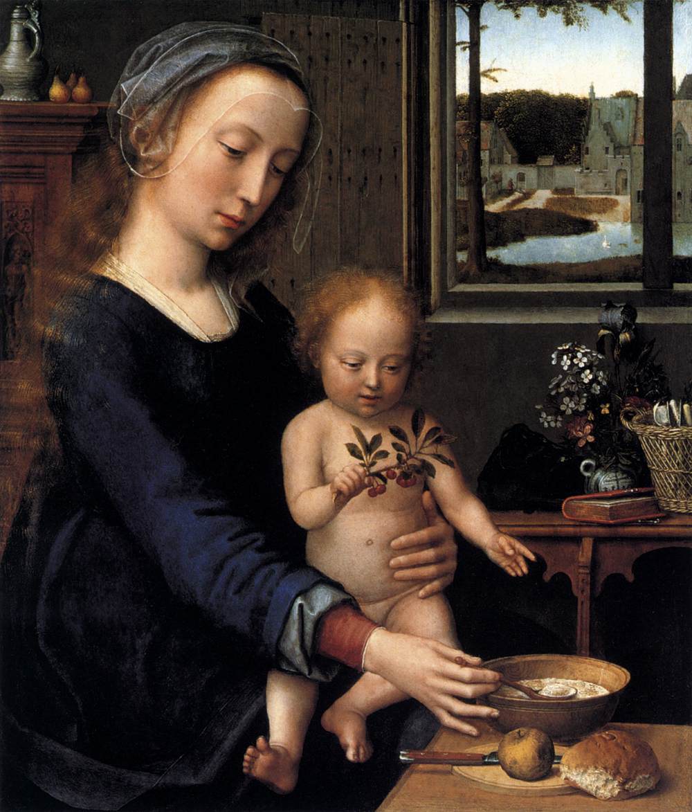Gerard David, Madone du repas (vers 1515 ; huile sur panneau, 33 x 27,5 cm ; New York, Aurora Trust)