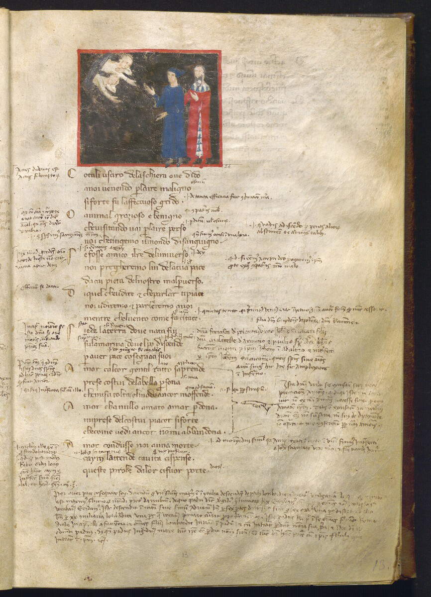 Divina Comedia conocida como Dante Filippino, Paolo y Francesca (c. 1355-1360; pergamino, 276 x 191 mm; Nápoles, Biblioteca Statale Oratoriana dei Girolamini, CF 2.16, c. 13r) Divina Comedia conocida como Dante Filippino, Paolo y Francesca (c. 1355-1360; pergamino, 276 x 191 mm; Nápoles, Biblioteca Statale Oratoriana dei Girolamini, CF 2.16, c. 13r)