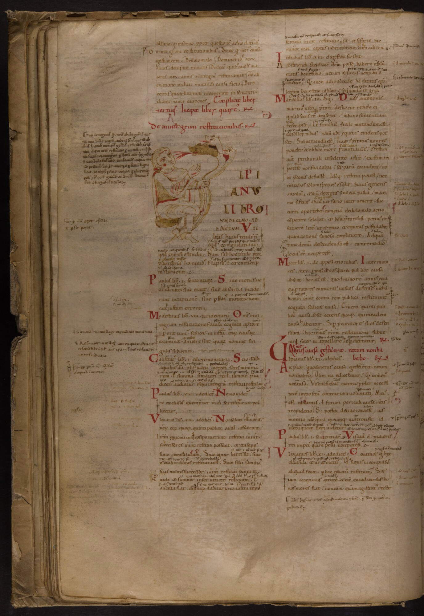 Emilian Scriptorium, Digestum vetus, allegorische Figur (erste Hälfte 12. Jahrhundert; Pergament, 361 x 223 mm; Padua, Universitätsbibliothek, ms. 941, c. 35v) Emilian Scriptorium, Digestum vetus, allegorische Figur (erste Hälfte 12. Jahrhundert; Pergament, 361 x 223 mm; Padua, Universitätsbibliothek, ms. 941, c. 35v)