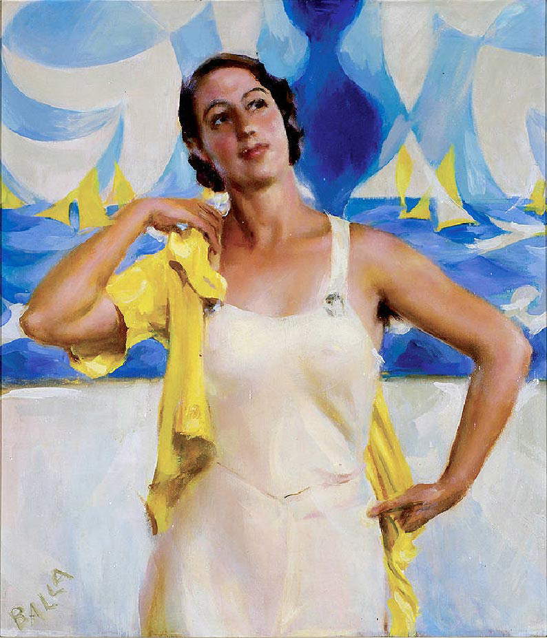 Giacomo Balla, Figlia del sole (1933; olio su tavola, 97,5 x 84 cm) Giacomo Balla, Figlia del sole (1933; olio su tavola, 97,5 x 84 cm)