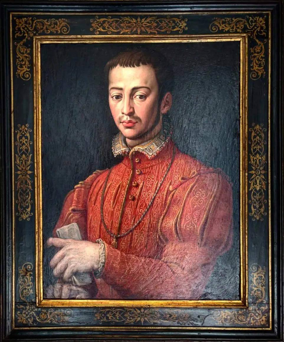 Giovanni Stradano (attribuito), Ritratto di Francesco I de' Medici granduca di Toscana (olio su lavagna, 72 x 56 cm) Giovanni Stradano (attribuito), Ritratto di Francesco I de' Medici granduca di Toscana (olio su lavagna, 72 x 56 cm)