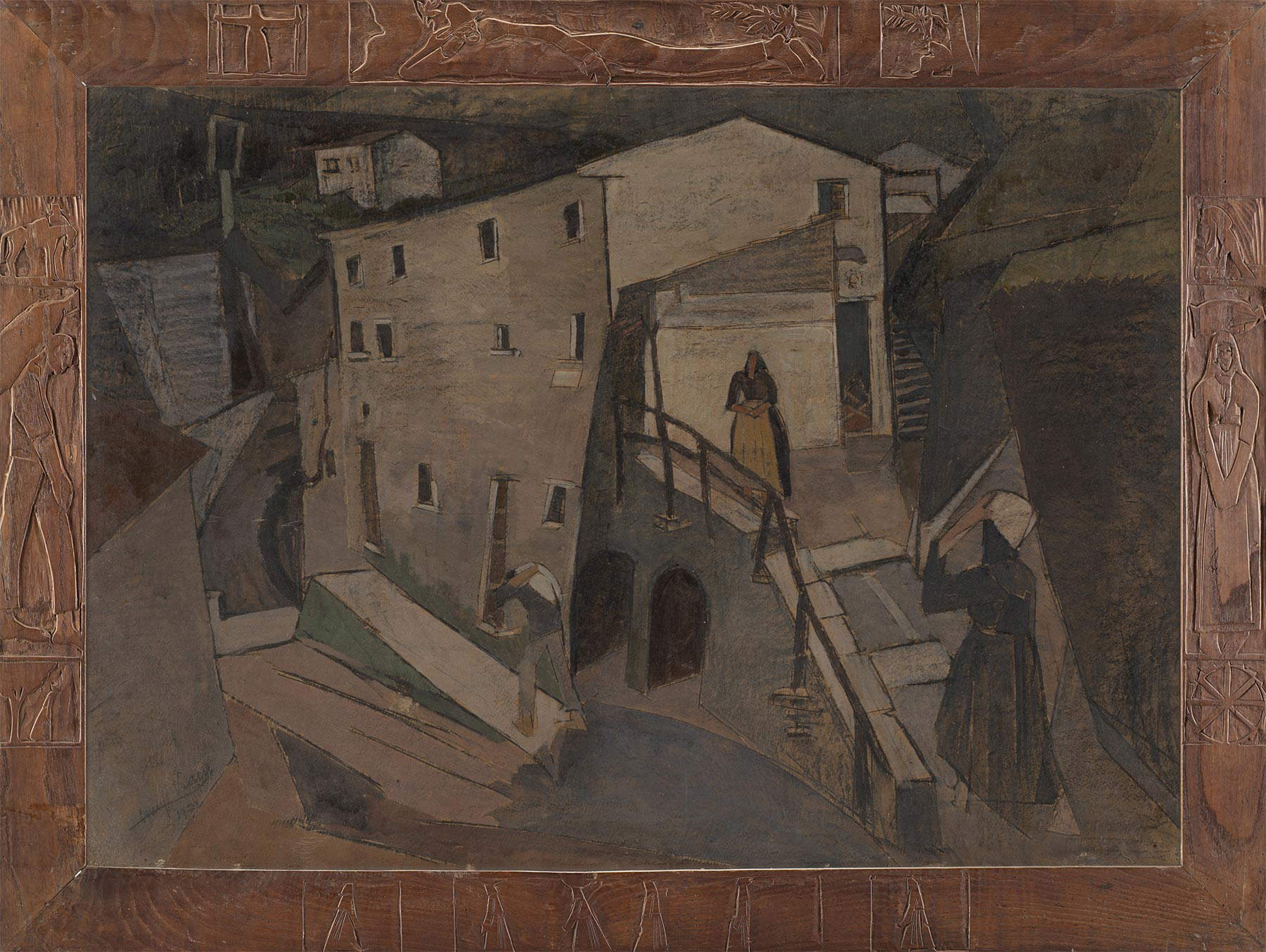Lorenzo Viani, Il mulino di Giuncugnano (1920; tempera, olio su cartone applicato a compensato, 71 x 101 cm) Lorenzo Viani, Il mulino di Giuncugnano (1920; tempera, olio su cartone applicato a compensato, 71 x 101 cm)