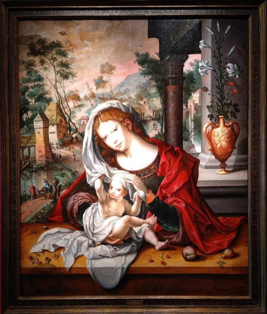 Paul Coecke van Aelst e collaboratori, Madonna col Bambino (tavola, 125 x 105 cm) Paul Coecke van Aelst e collaboratori, Madonna col Bambino (tavola, 125 x 105 cm)