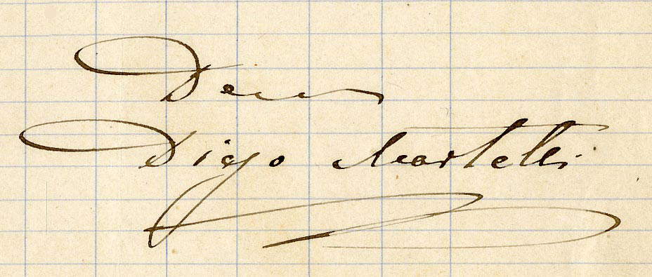 Unterschrift von Diego Martelli Unterschrift von Diego Martelli