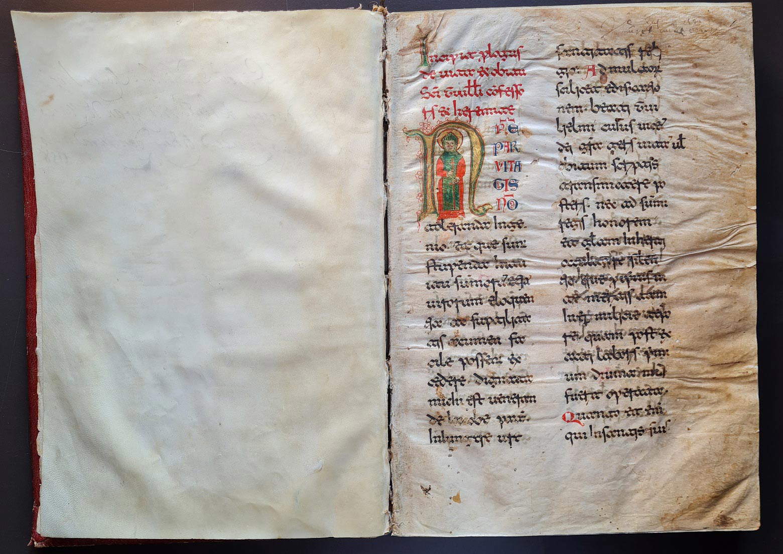 L'inizio del manoscritto in scrittura beneventana L'inizio del manoscritto in scrittura beneventana