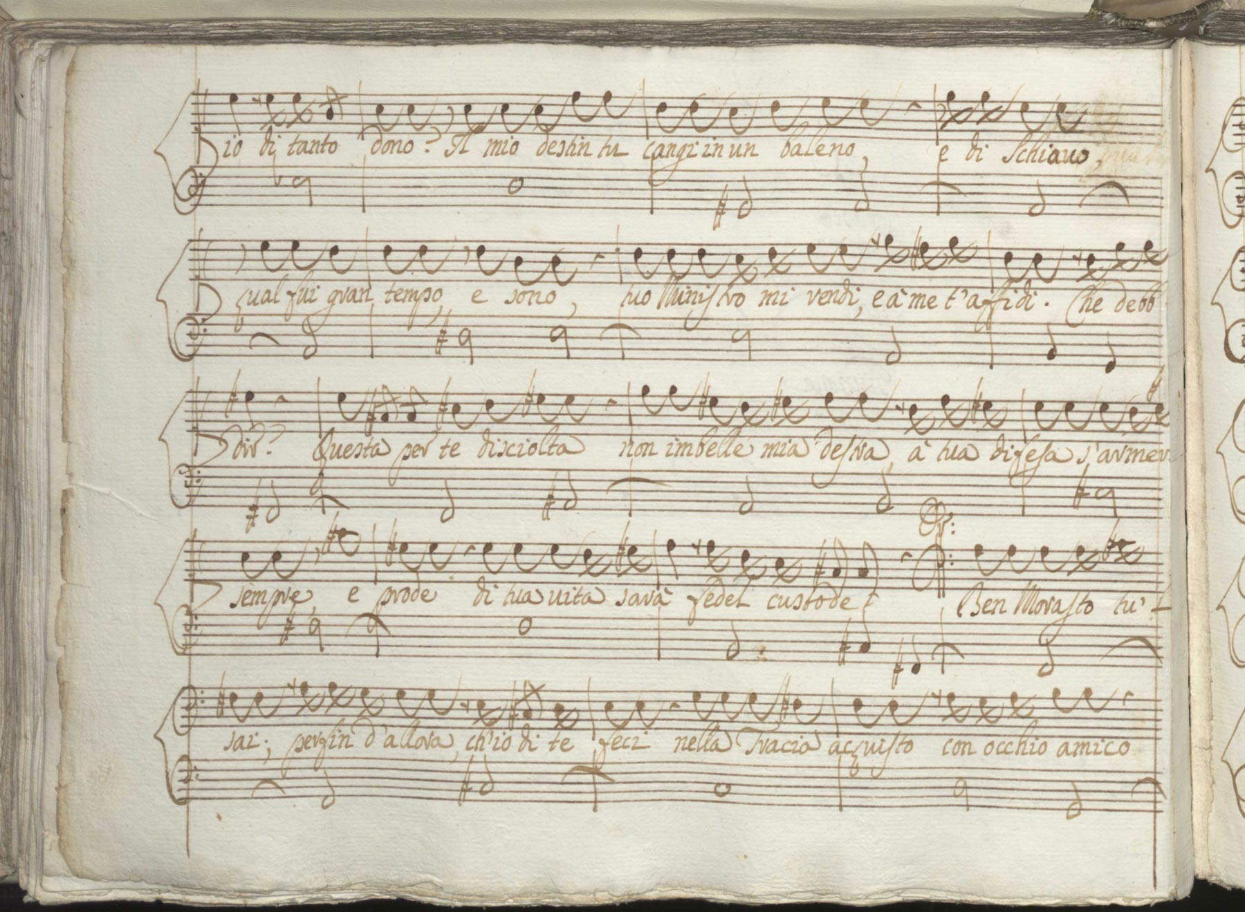 Partitura autografa di Antonio Vivaldi, La fida ninfa [RV 714], su libretto di Scipione Maffei (prima rappresentazione Verona, Teatro Filarmonico, 6 gennaio 1732). Biblioteca Nazionale Universitaria di Torino, ms. Giordano 39bis, cc. 157r-157v