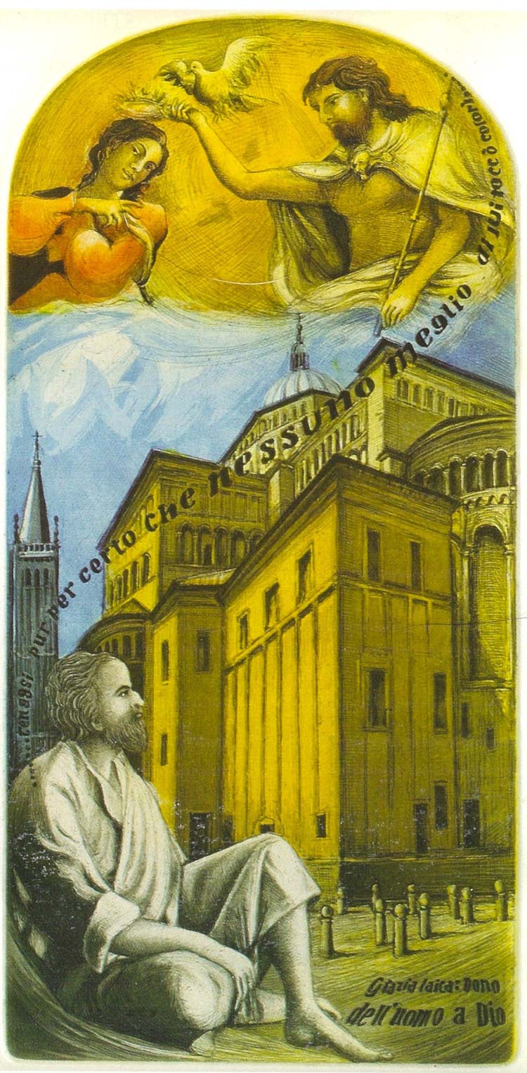 Paolo Graziani, L'esprit du Corrège (2022 ; clampage tonal direct sur fer/ aquarelle, 2 planches 320 x 155 mm)