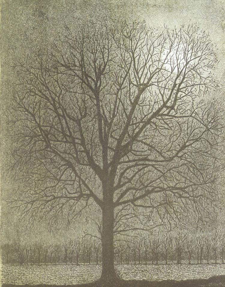 Roberto Tonelli, La nuit des souvenirs (2020 ; eau-forte, 240 x 190 mm)