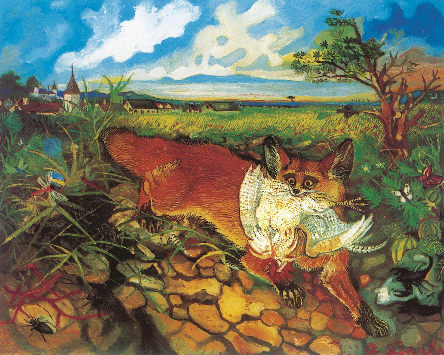 Antonio Ligabue, Volpe in fuga (1948; olio su tavola di faesite, 60 x 75 cm; Collezione privata) Antonio Ligabue, Volpe in fuga (1948; olio su tavola di faesite, 60 x 75 cm; Collezione privata)