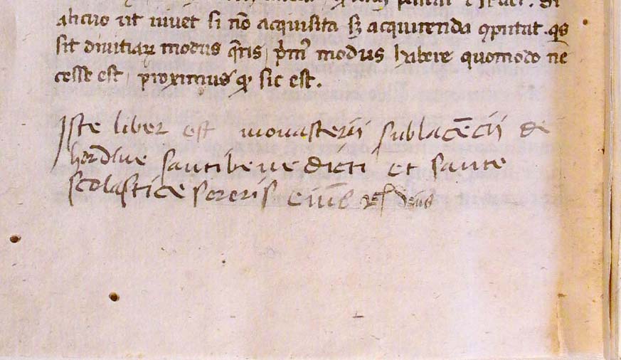 Nota de posesión sobre el manuscrito 282 Nota de posesión sobre el manuscrito 282
