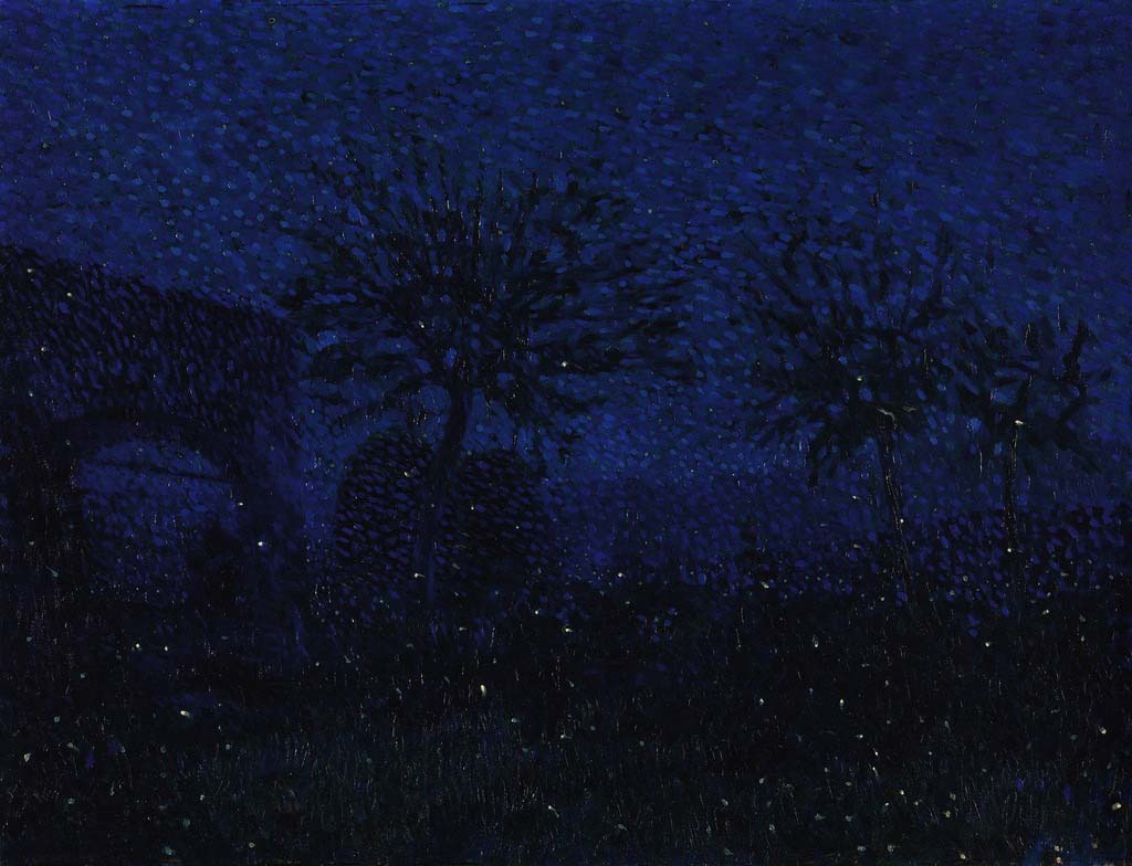 Leonardo Dudreville, Las voces del silencio (Las luciérnagas) (1908; óleo sobre tabla, 24 x 33 cm; Colección particular) Leonardo Dudreville, Las voces del silencio (Las luciérnagas) (1908; óleo sobre tabla, 24 x 33 cm; Colección particular)