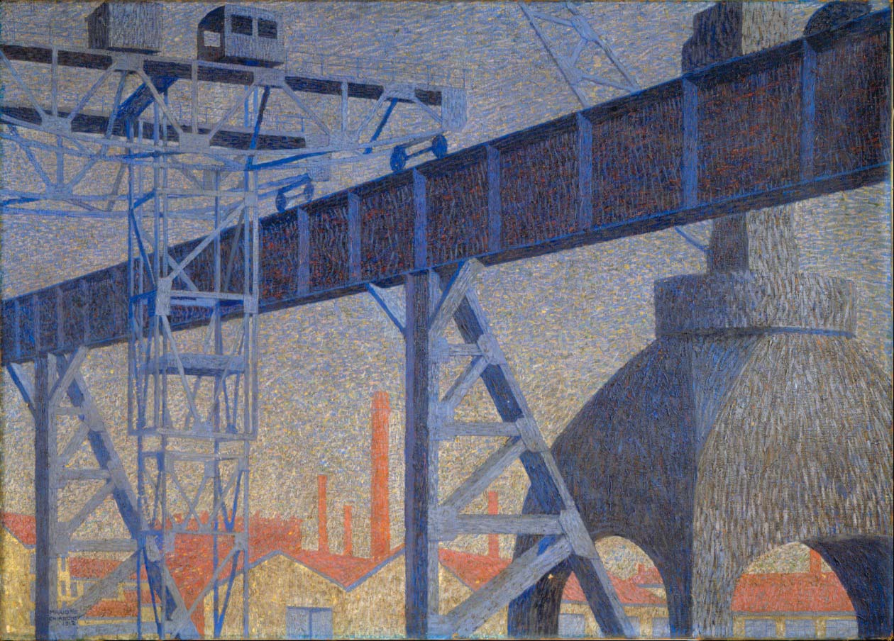 Mario Chiattone, La grulla eléctrica (1912; óleo sobre lienzo, 94,7 x 131,5 cm; Pisa, Universidad de Pisa, Gabinetto dei Disegni e delle Stampe) Mario Chiattone, La grulla eléctrica (1912; óleo sobre lienzo, 94,7 x 131,5 cm; Pisa, Universidad de Pisa, Gabinetto dei Disegni e delle Stampe)