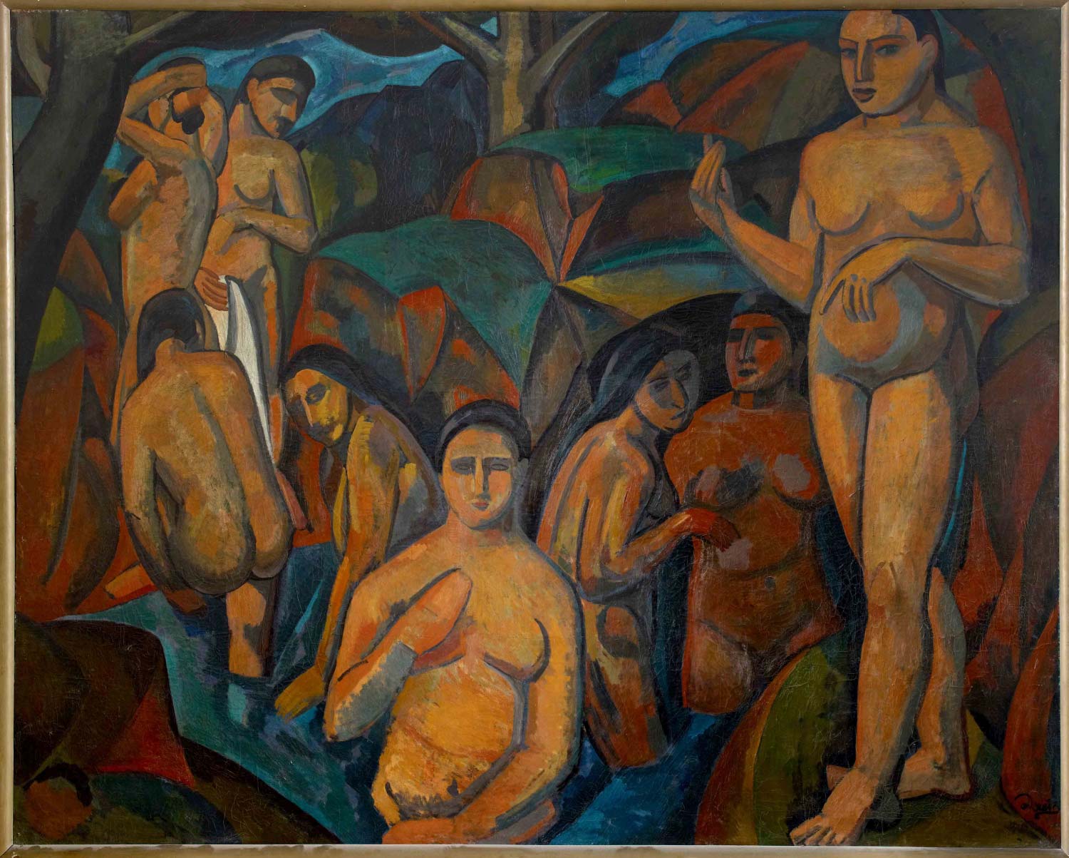 André Derain, Die großen Badenden (1908; Öl auf Leinwand, 178 x 225 cm; Sammlung Netter) André Derain, Die großen Badenden (1908; Öl auf Leinwand, 178 x 225 cm; Sammlung Netter)