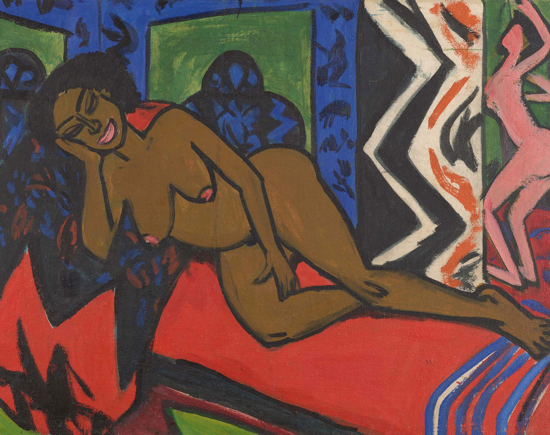 Ernst Ludwig Kirchner, Milli sleeping (1910-1911; Öl auf Leinwand, 54 x 92 cm; Bremen, Kunsthalle) Ernst Ludwig Kirchner, Milli sleeping (1910-1911; Öl auf Leinwand, 54 x 92 cm; Bremen, Kunsthalle)