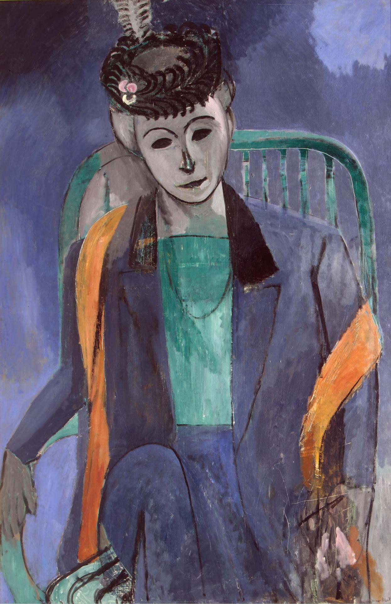 Henri Matisse, Porträt von Madame Matisse (1913; Öl auf Leinwand, 146 x 97,7 cm; St. Petersburg, Eremitage) Henri Matisse, Porträt von Madame Matisse (1913; Öl auf Leinwand, 146 x 97,7 cm; St. Petersburg, Eremitage)
