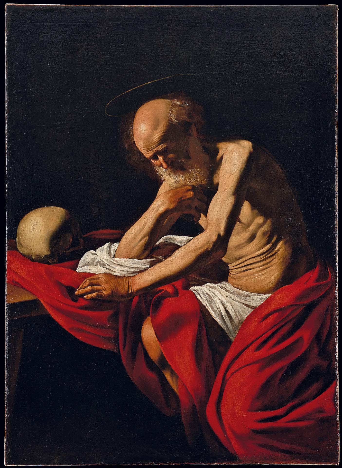 Caravaggio, San Gerolamo Penitente (1605; olio su tela, 145,50 x 101,50 cm; Montserrat, Museu de Montserrat). Foto di Dani Rovira Caravaggio, San Gerolamo Penitente (1605; olio su tela, 145,50 x 101,50 cm; Montserrat, Museu de Montserrat). Foto di Dani Rovira