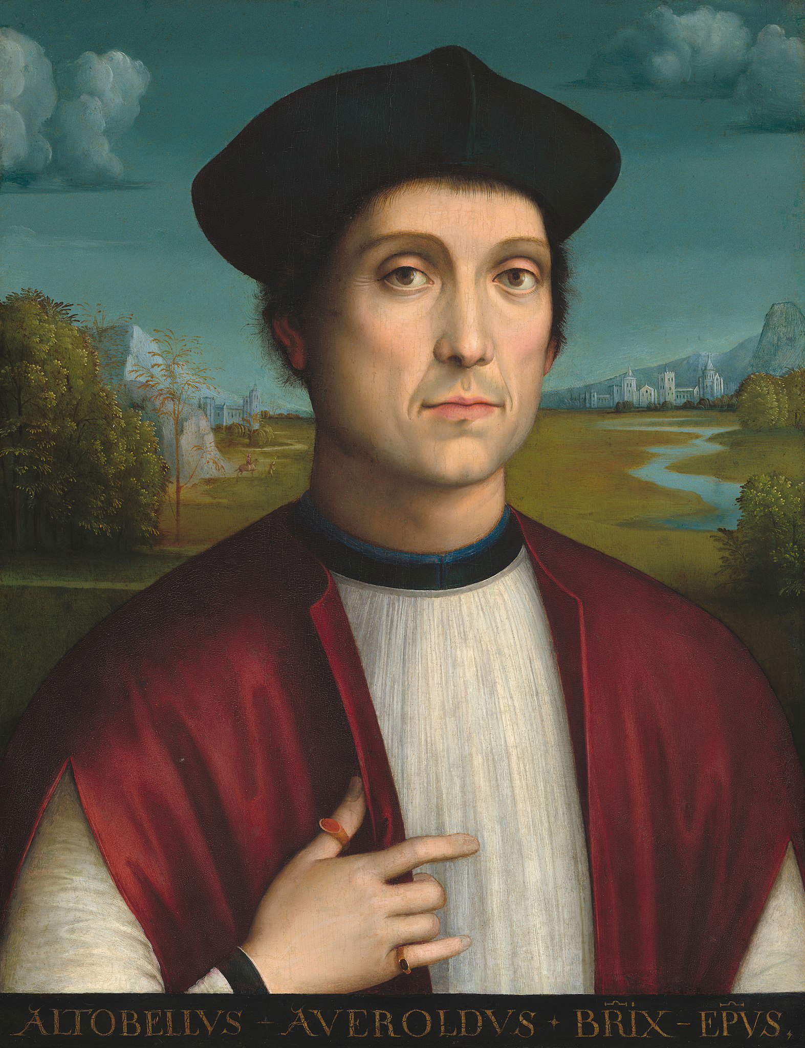 Francesco Francia, Ritratto di Altobello Averoldi (1505 circa; olio su tavola, 52,8 x 40 cm; Washington, National Gallery of Art, Samuel H. Kress Collection) Francesco Francia, Ritratto di Altobello Averoldi (1505 circa; olio su tavola, 52,8 x 40 cm; Washington, National Gallery of Art, Samuel H. Kress Collection)