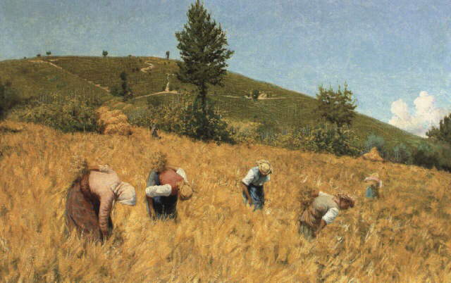 Angelo Morbelli, Mietitrici (1885 circa; olio su tela, 50 x 80 cm; Collezione privata) Angelo Morbelli, Mietitrici (1885 circa; olio su tela, 50 x 80 cm; Collezione privata)