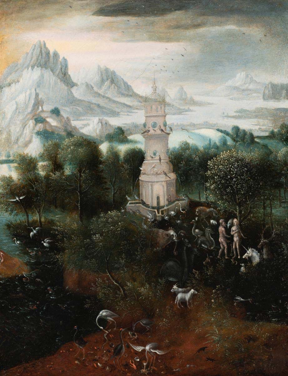 Herri met de Bles II, Paraíso terrenal (c. 1540; óleo sobre tabla, 25 x 20 cm). Cortesía de Caretto & Occhinegro Herri met de Bles II, Paraíso terrenal (c. 1540; óleo sobre tabla, 25 x 20 cm). Cortesía de Caretto & Occhinegro