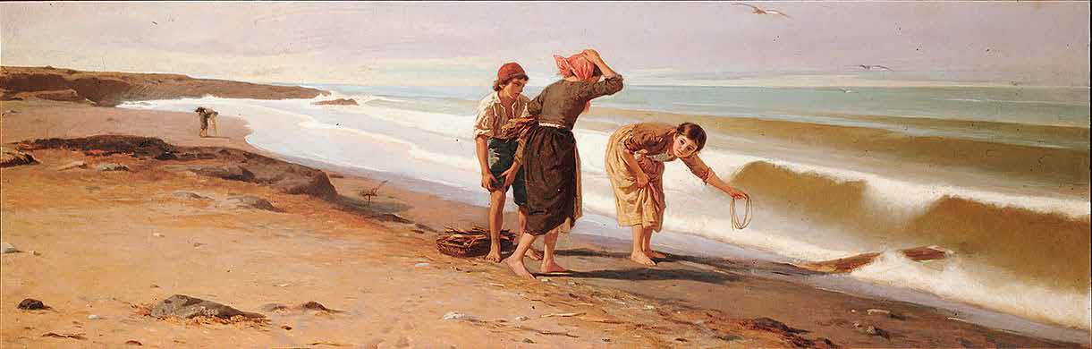 Luigi Bechi, Dopo la burrasca (1865 circa; olio su tela, 60,5 x 176,3 cm; Genova, Galleria d’Arte Moderna - Musei di Genova Nervi) Luigi Bechi, Dopo la burrasca (1865 circa; olio su tela, 60,5 x 176,3 cm; Genova, Galleria d’Arte Moderna - Musei di Genova Nervi)