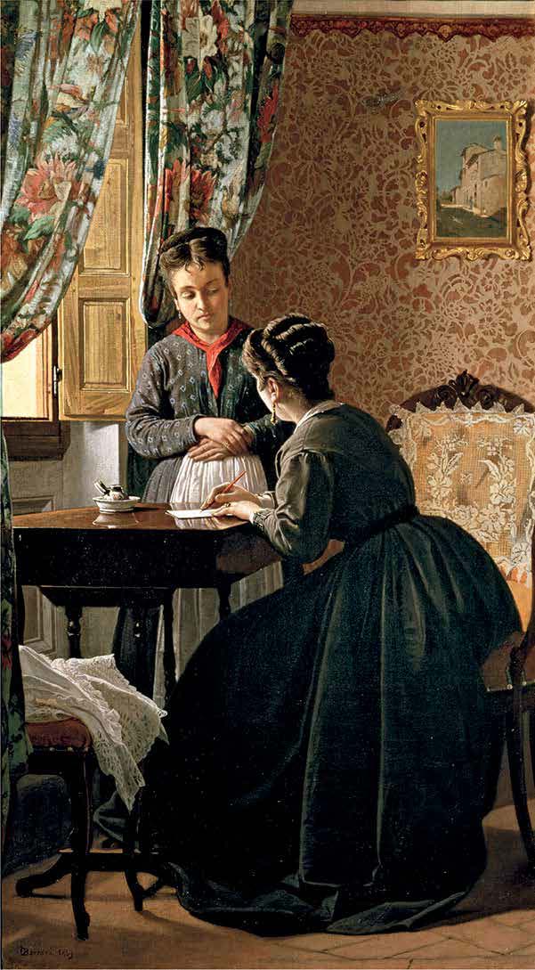 Odoardo Borrani, L’analfabeta (1869; olio su tela, 74 × 41,5 cm; Collezione privata) Odoardo Borrani, L’analfabeta (1869; olio su tela, 74 × 41,5 cm; Collezione privata)