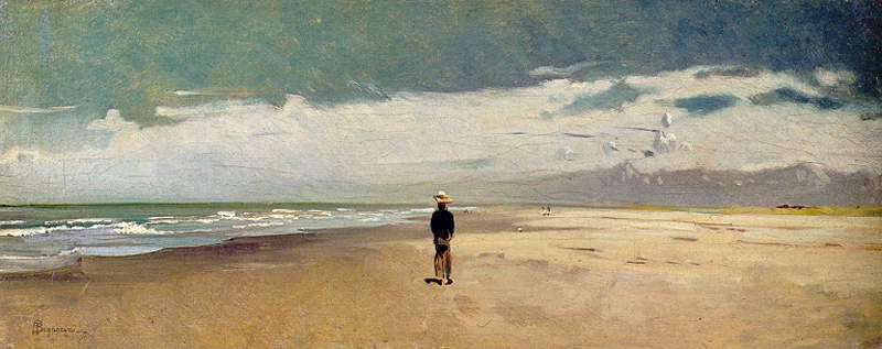 Telemaco Signorini, Marina a Viareggio (1865 circa; olio su tela, 20,7 × 48,5 cm; Collezione privata, in comodato presso Piacenza, Galleria d’Arte Moderna Ricci Oddi) Telemaco Signorini, Marina a Viareggio (1865 circa; olio su tela, 20,7 × 48,5 cm; Collezione privata, in comodato presso Piacenza, Galleria d’Arte Moderna Ricci Oddi)