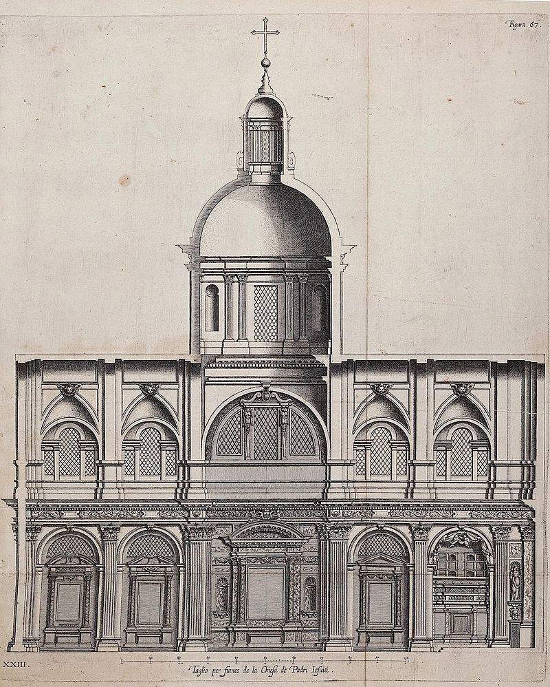 Coupe longitudinale de l'église de li Pari Iesuiti Coupe longitudinale de l'église de li Pari Iesuiti
