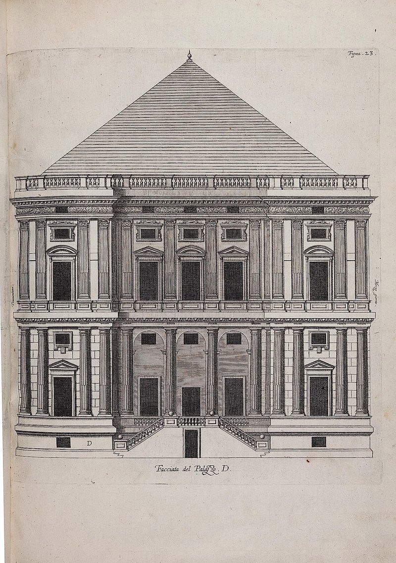 Façade du Palazzo D, Villa Grimaldi connue sous le nom de  Façade du Palazzo D, Villa Grimaldi connue sous le nom de