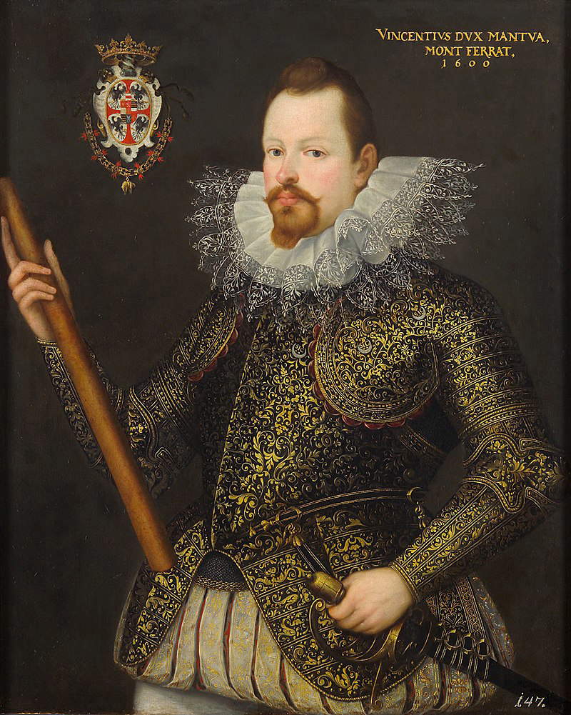 Frans Pourbus, Portrait de Vincenzo I Gonzaga (1600 ; huile sur toile, 108 x 88 cm ; Vienne, Kunsthistorisches Museum) Frans Pourbus, Portrait de Vincenzo I Gonzaga (1600 ; huile sur toile, 108 x 88 cm ; Vienne, Kunsthistorisches Museum)