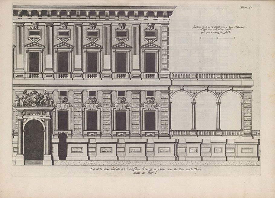 La Meta della facciata del Nobilissimo Palazzo in Strada nova De Don Carlo Doria ducca de Tursi La Meta della facciata del Nobilissimo Palazzo in Strada nova De Don Carlo Doria ducca de Tursi