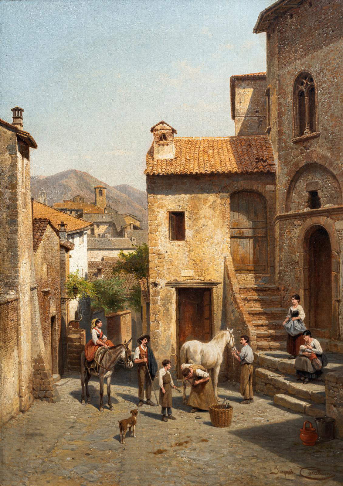 Jacques-Fran&ccedil;ois Carabain, Una calle de Narni (finales del siglo XIX; óleo sobre lienzo, 75 x 54 cm; colección particular)