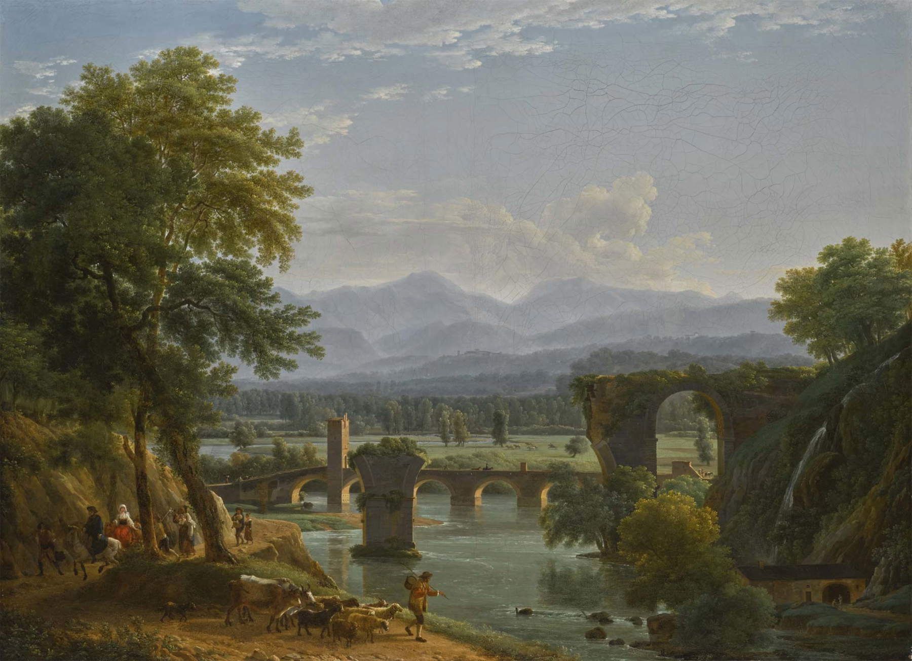 Jean-Joseph-Xavier Bidauld, Puente de Augusto sobre el río Nera cerca de la ciudad de Narni (1790; óleo sobre lienzo, 100,5 x 138,1 cm; Colección particular)