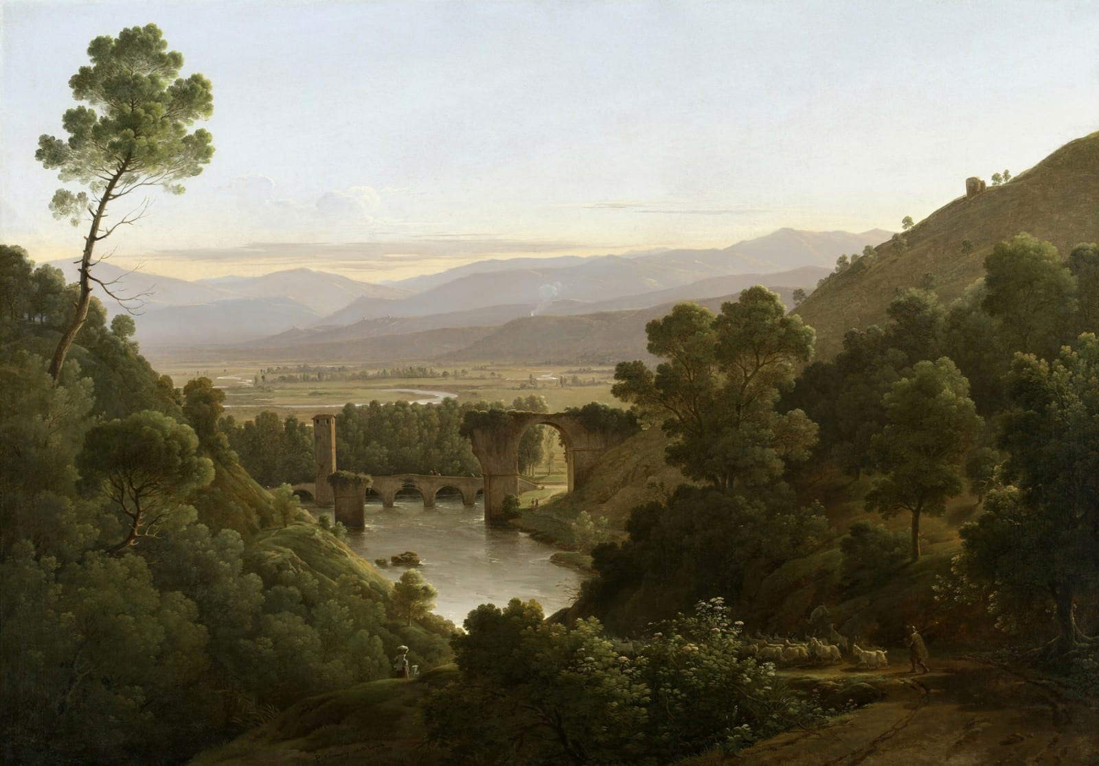 Pierre-Athanase Chauvin, El puente de Augusto en Narni (1813; óleo sobre lienzo, 67 x 94,5 cm; Colección particular)