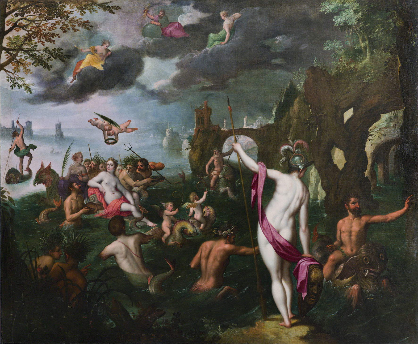 Jan Brueghel el Viejo, Triunfo de Neptuno y Anfitrite (c. 1595; óleo sobre lienzo, 105 x 183 cm)