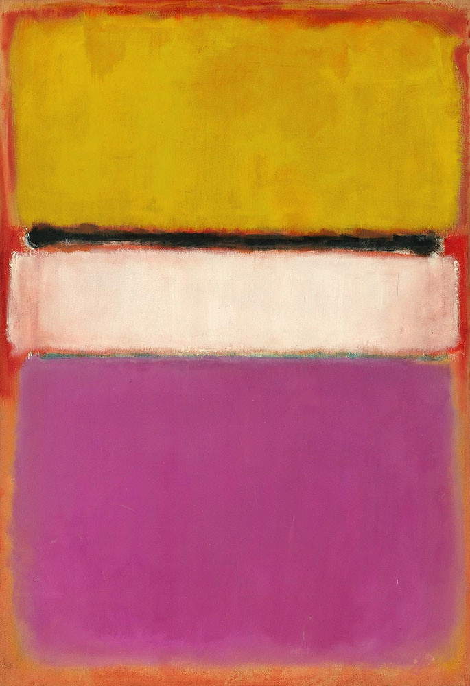Mark Rothko, White Center (Yellow, Pink and Lavender on Rose) (1950; tela, 205,8 x 141 cm) Mark Rothko, White Center (Yellow, Pink and Lavender on Rose) (1950; tela, 205,8 x 141 cm)